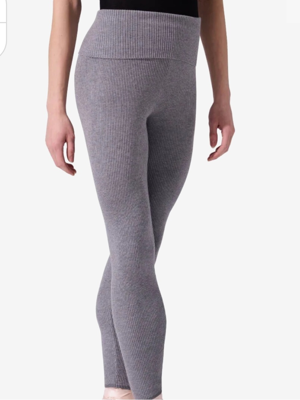 Capezio Grey Ribbed Knit Leggings - Ballet Ready